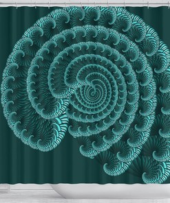 Blue Seashell Shower Curtain, Coastal Bathroom Decor