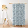 Blue Seashell Shower Curtain, Ocean Sea Creature Beach Pattern Fabric Bathroom Curtain, Home Bathroom Decor