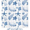 Blue Seashells Conch Pattern Waterproof Shower Curtain, Bathroom Curtain, Underwater Life