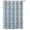 Blue Seashells Print Shower Curtain - Riga Microfiber Bathroom Decor