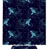 Blue Shark Print Bathroom Tub Set With Waterproof Fabric Shower Curtain