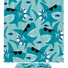 Blue Shark Shower Curtain with Ocean Theme - Mat Set for Bathroom Shower Curtain