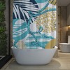 Blue Shower Curtain with Ocean Design, Tropical Bath Decor for a Beach-Themed Bathroom 
