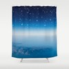 Blue Shower Curtain with Sky and Stars for a Dreamy and Magical Atmosphere