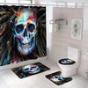Blue Skull Fabric Shower Curtain - Coastal Skull Bathroom Decor