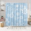 Blue Snowflake Christmas Holiday Shower Curtain for The Winter Wonderland