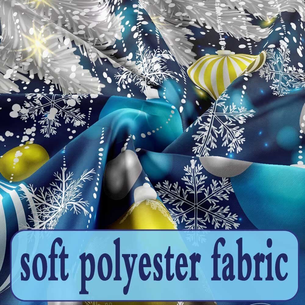 Blue Snowflake Christmas Shower Curtain - Waterproof Fabric Bathroom Decor - Image 4