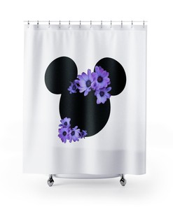 Blue Spring Flowers Shower Curtain Inspired by Disney Home Decor for a Charming Bathroom