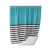 Blue Striped Shower Curtain - Minimalist And Modern Bathroom Decor