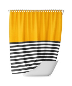 Blue Striped Shower Curtain - Minimalist And Modern Bathroom Decor