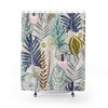 Blue Succulent Leaves Shower Curtain for Zen Bathroom Decor