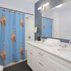 Blue Succulent Shower Curtain for Bathroom Decor