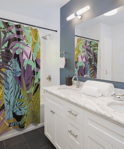 Blue Tiger Shower Curtain for a Bold and Wild Look in Your Bathroom