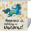 Blue Unicorn Stars Print Shower Curtain - Cute And Fun Bathroom Decor