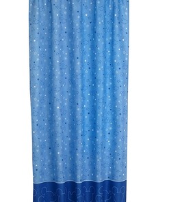 Blue Vintage Disney Mickey Mouse Playground Pals Curtain Panel With Tie Back Shower Curtain