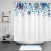 Blue Watercolor Flower Shower Curtain With Vibrant Botanical Design