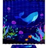 Blue Whale Shower Curtain Set for Showers, Stalls & Bathtubs