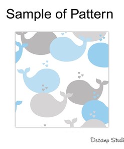 Blue Whale Shower Curtain - Underwater Sea Life Kids Bedroom Decor