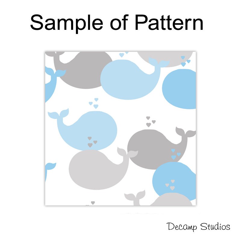 Blue Whale Shower Curtain - Underwater Sea Life Kids Bedroom Decor