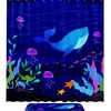 Blue Whale Underwater Shower Curtain with Complementary Mat