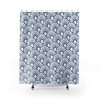 Blue & White Art Nouveau Fan Pattern Art Deco Shower Curtain - Abstract Modern Bathroom