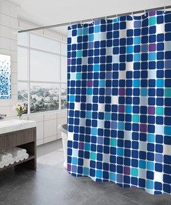 Blue Wild Jungle Shower Curtain, Tropical Rainforest Theme, Exotic Bathroom Decoration.