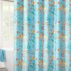 Blue Wildflower Shower Curtain - Scenic Floral Bathroom Accessory with Botanic Accents 