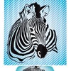 Blue Zebra Pattern Waterproof Fabric Shower Curtain for Vibrant Bathroom Design