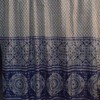 Blue and White Medallions Diamonds Dots Geometric Design Bath Shower Curtain