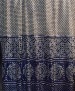 Blue and White Medallions Diamonds Dots Geometric Design Bath Shower Curtain