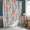 Blue red Mid-century Vintage Geometric Full Size Shower Curtain