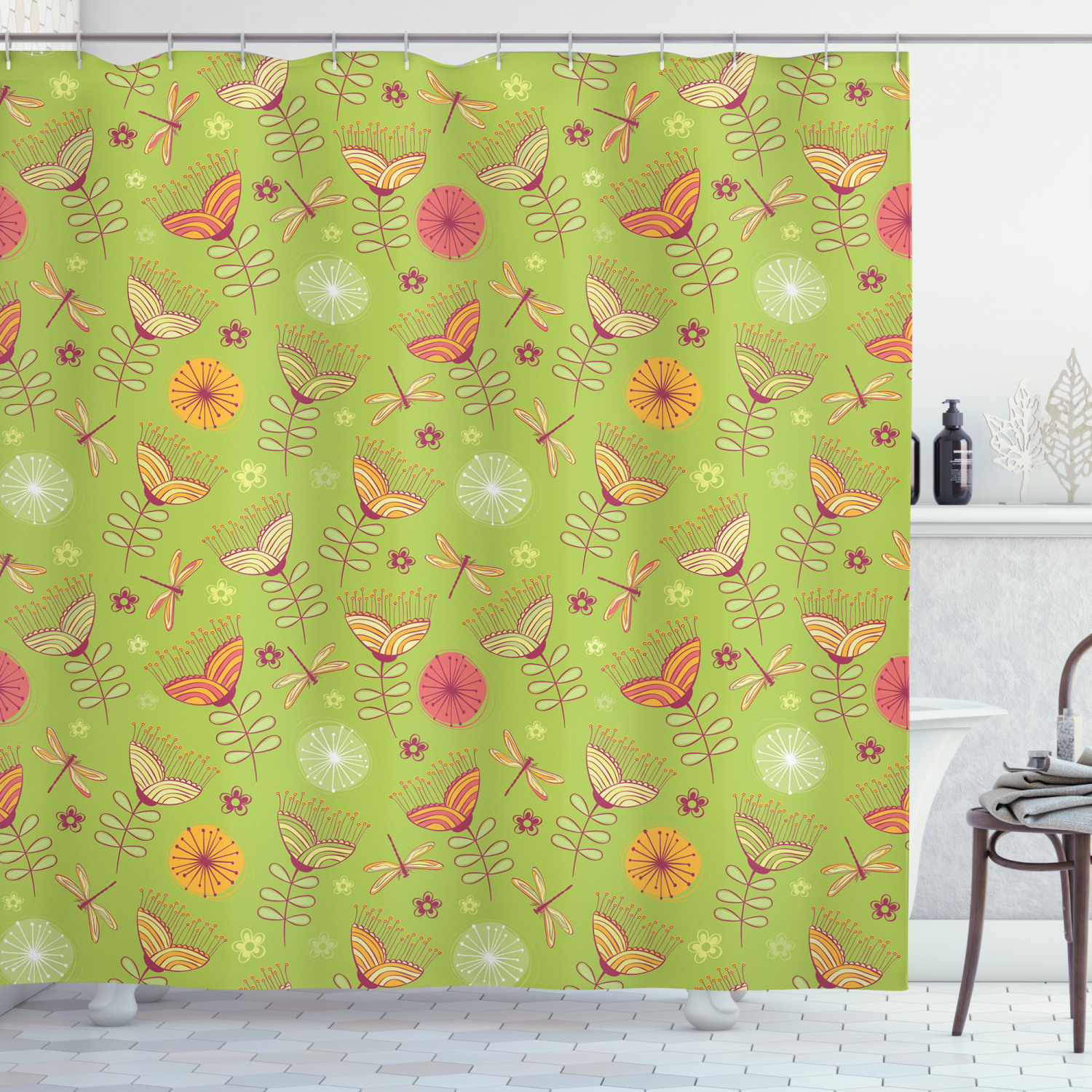 Bluebell Flowers Artsy Print Floral Shower Curtain, Showcase Your Artistic Side