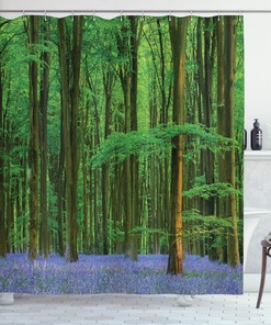 Bluebell Spring Sun And Bellflower Print Shower Curtain For A Renewed Bathroom Decor
