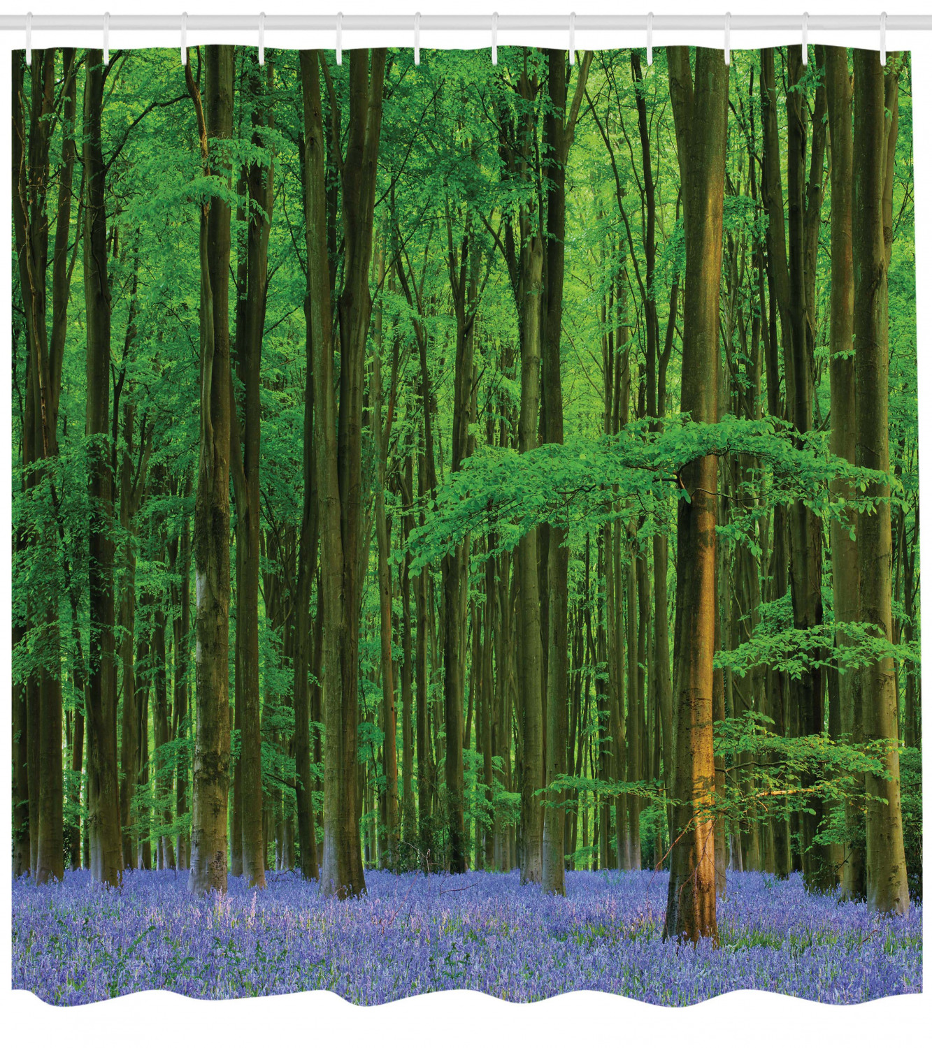 Bluebell Spring Sun And Bellflower Print Shower Curtain For A Renewed Bathroom Decor - Image 2