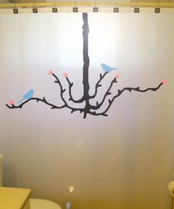 Bluebird Chandelier Shower Curtain For A Classical Elegance