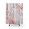 Blush Marble Design Shower Curtain With Rose Gold Veining And Soft Pink Metallic Accents For A Chic Touch