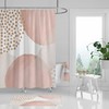 Blush Pink And Ivory White Boho Shower Curtain With Pastel Watercolor Print