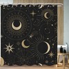 Bohemia Art Simple Lines Stars and Moon Print Shower Curtain - Minimalist Bathroom Decor