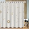 Bohemia Constellation Simple Planet Moon Print Shower Curtain - Minimalist Bathroom Decor