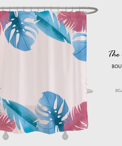 Bohemia Monstera Leaves Shower Curtain - Bohemian Bathroom Decor