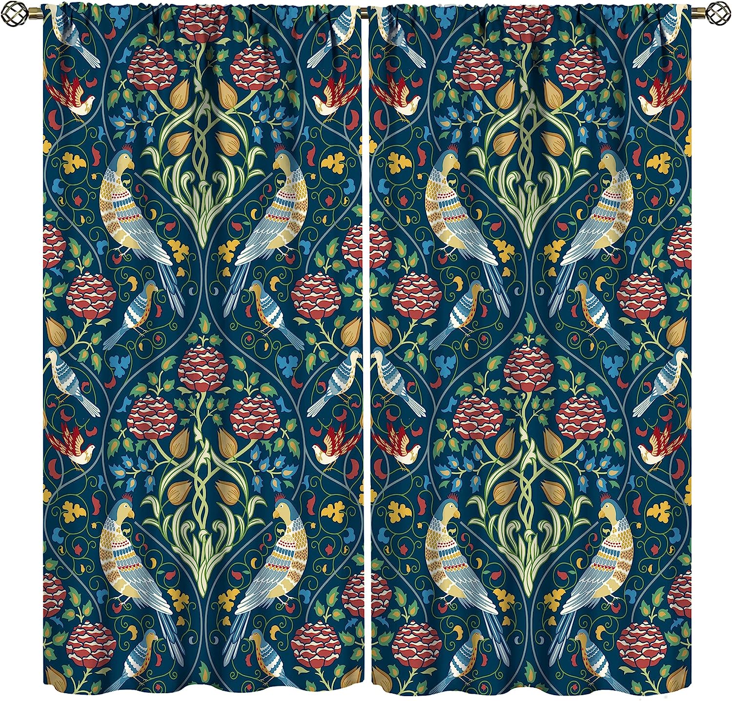 Bohemia William Morris Designer Rainbow Shower Curtain for Home Decoration