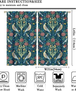 Bohemia William Morris Designer Rainbow Shower Curtain for Home Decoration