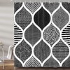 Bohemian Black And White Waterproof Shower Curtain For Bathroom Decor