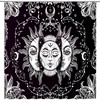 Bohemian Black White Sun Moon Shower Curtain for India-Inspired Bathroom Decor