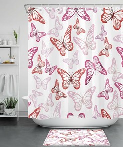 Bohemian Butterfly Shower Curtain - Modern And Artistic Bathroom Accessory