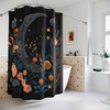 Bohemian Dark Boho Floral Moon Print Shower Curtain For Ethereal Bathroom Decor