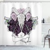 Bohemian Deer Skull With Roses Print Waterproof Shower Curtain For Bathroom