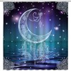 Bohemian Dream Catcher Moon Shower Curtain for Hippie Bathroom Decor 