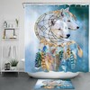Bohemian Dreamcatcher And White Wolf Print Shower Curtain For Bathroom