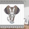 Bohemian Elephant Mandala Shower Curtain, Black and White Bathroom Decor 